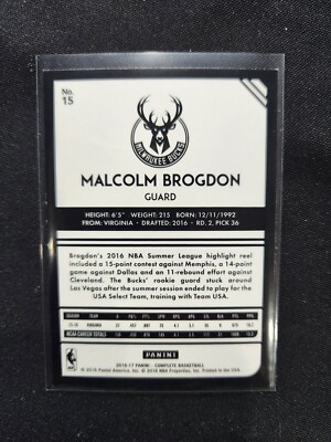 2016-17 Gold Standard NBA Malcolm Brogdon Bucks 25枚限定 RC Auto 