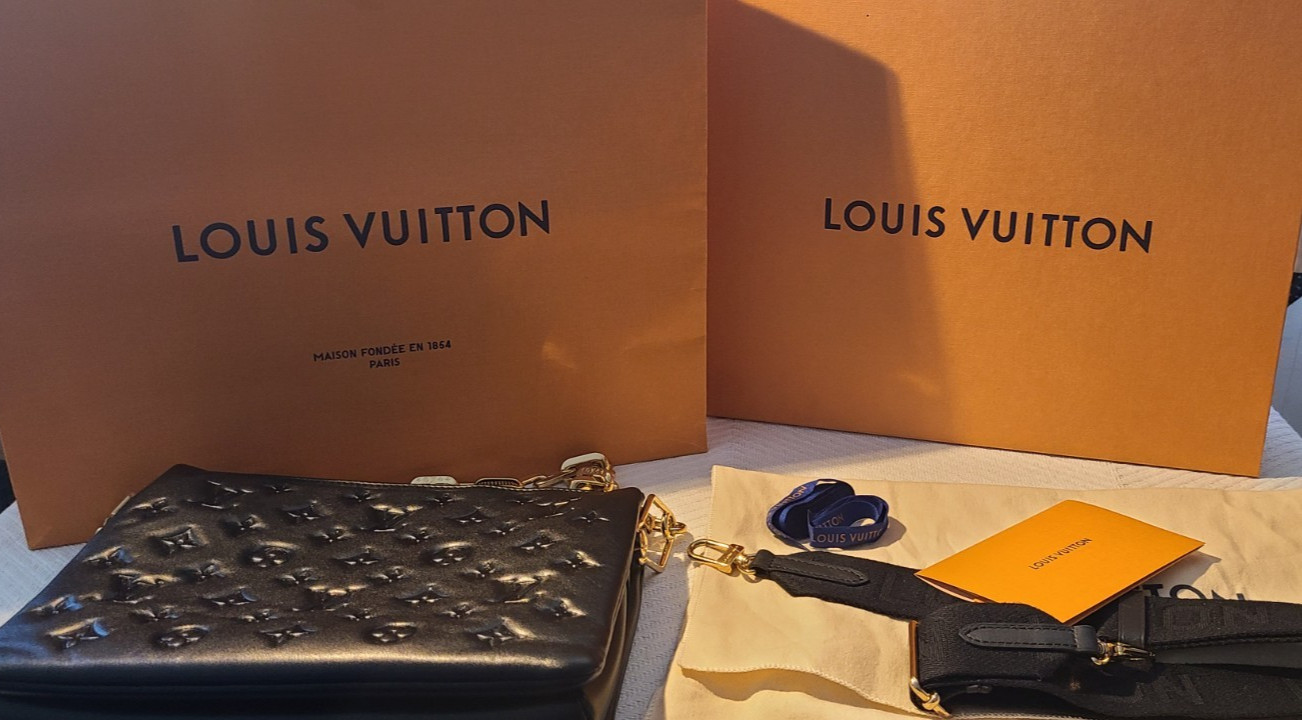 Louis Vuitton Crossbody Women's Coussin Monogram PM Black Bag With Paper bag