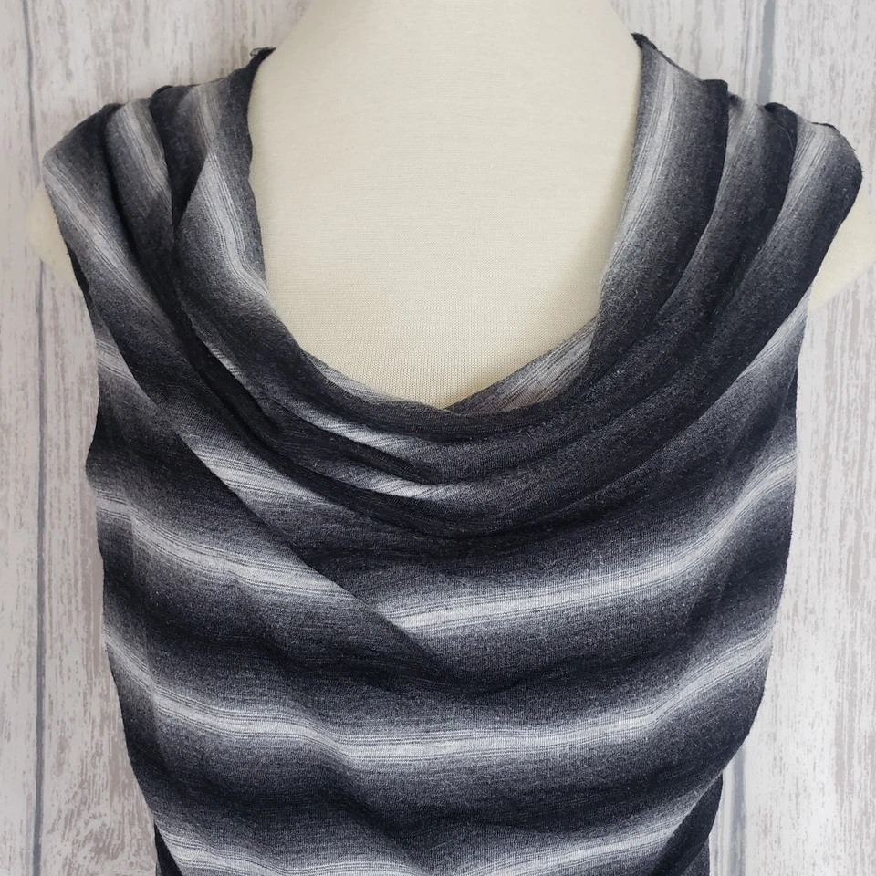 De Colección Y2K IZ Byer Rayas Negro Capucha Cuello Top Negro Crochet Línea Larga Boho XL Foto 2 de 4