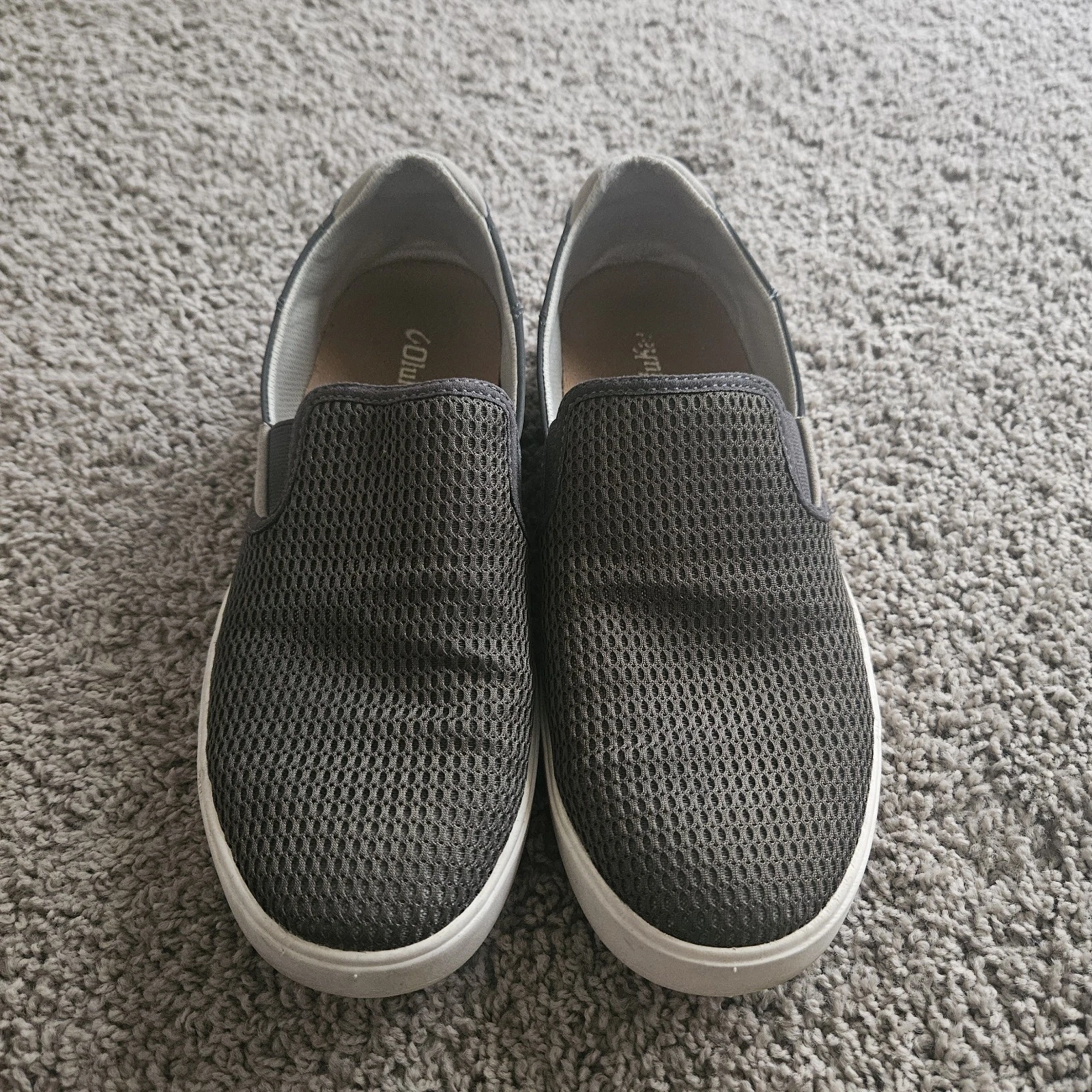 Olukai Lae'Ahi Gray Slip On Shoes Sneakers Mens Size 11 Mesh