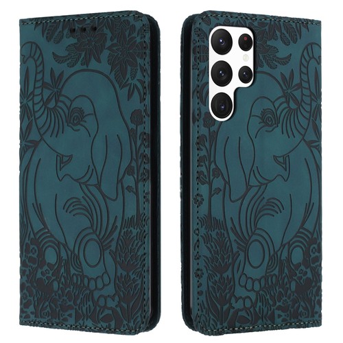 For Samsung S25 Ultra S24 Plus S23 Elephant Pattern Wallet Case Flip Stand Cover - Picture 8 of 16