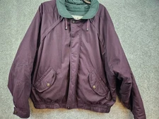 Vintage Towne London Fog Jacket Zip Reg Large Maroon Removable Liner 90s Y2K
