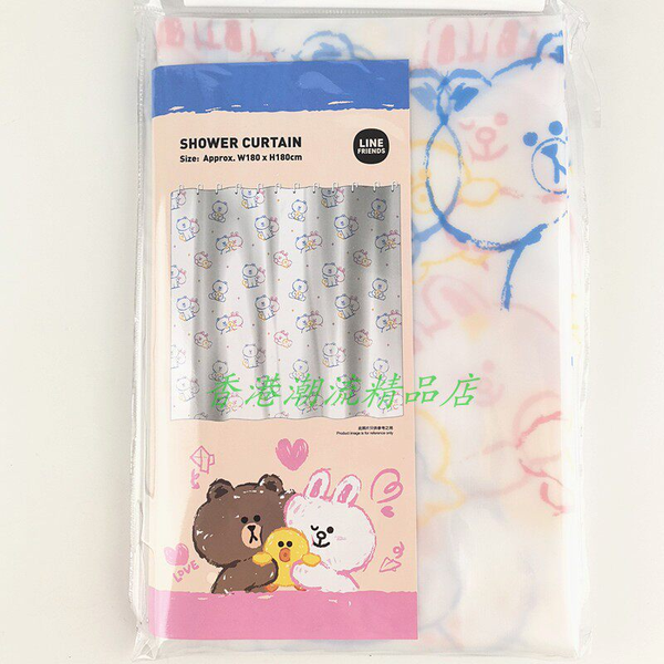Line Friends Brown Cony Sally 180X180Cm Peva Bathroom Shower Curtain LFP15493-image