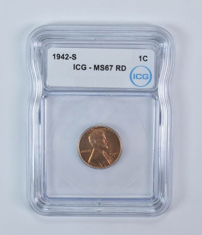 1942-S Lincoln Wheat Cent MS67 RD ICG *6917