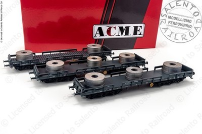 ACME 45130 3er Set sechsachsider Güterwagen ITALSIDER SPA Epoche IV V