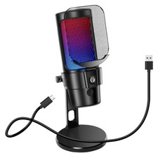 Usb Condenser Microphone, Gaming Microphone, Pc Microphone, Rgb Lighting, Touch 