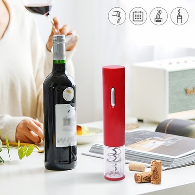 Automatic Electric Wine Bottle Corkscrew Opener w/ Foil Cutter Stainless Steel！