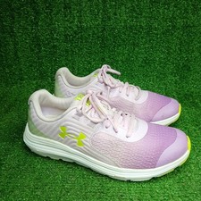 Under Armour Girls Out Hustle Print Lilac/Purple Sneaker SZ 5 Youth
