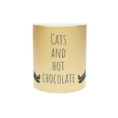 Gold Metallic Mug   Cats & Hot Chocolate 