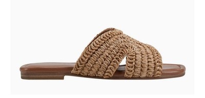 Marc Fisher LTD Narda Raffia Slide Sandal Size 8 M Light Natural