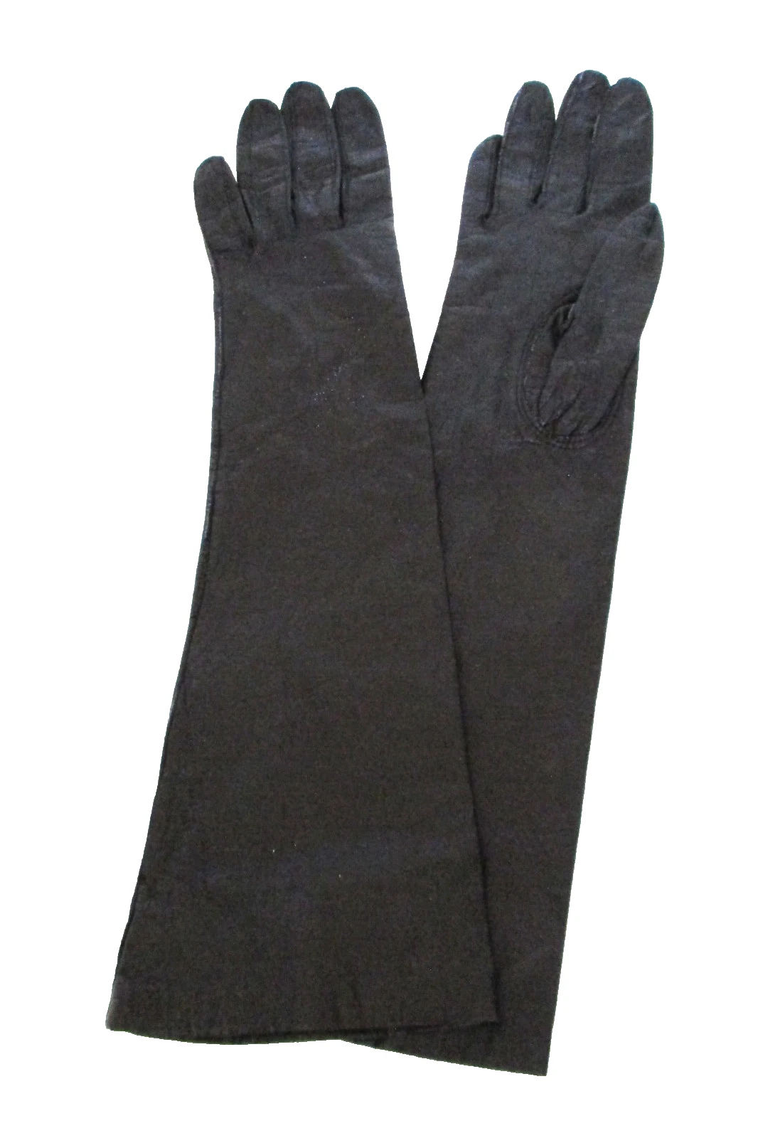 Vintage Frost Bros Black Kid Leather Mid-Length Gloves Womens 6 1/2 / S
