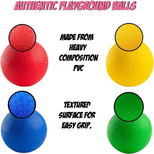 New Bounce Dodgeball Balls - Heavy Duty Set 8.5 Inch, Blue,Red,Yellow,Green - Picture 3 of 6
