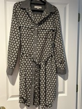 LOFT Black and Cream Patterned Women’s Dress Sz M