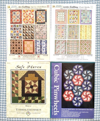 Lot 4 quilt publications MANY PIECED QUILTING PATTERNS fat quarters +