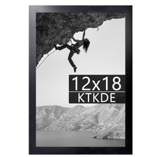 12x18 Picture Frame Black Wooden, Polished Plexiglass, Rectangle Photo Frame ...