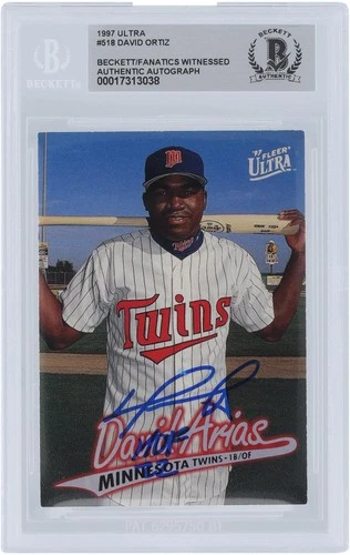 David Ortiz Minnesota Twins Signed 1997 Fleer Ultra #518 BAS Rookie Card