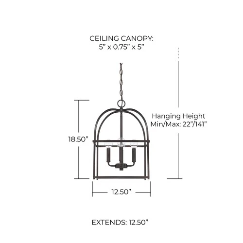Capital Lighting 527542 4 Light 13"W Taper Candle Pendant - Picture 2 of 7