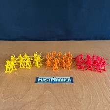 Imperial Brand Plastic Yellow Pirates, Orange Cavemen, Red Ninjas Vintage