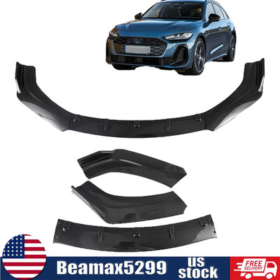 Front Bumper Lip Spoiler Body Kit Carbon Fiber Look For Audi A3 S3 A4 A5 S5 NEW