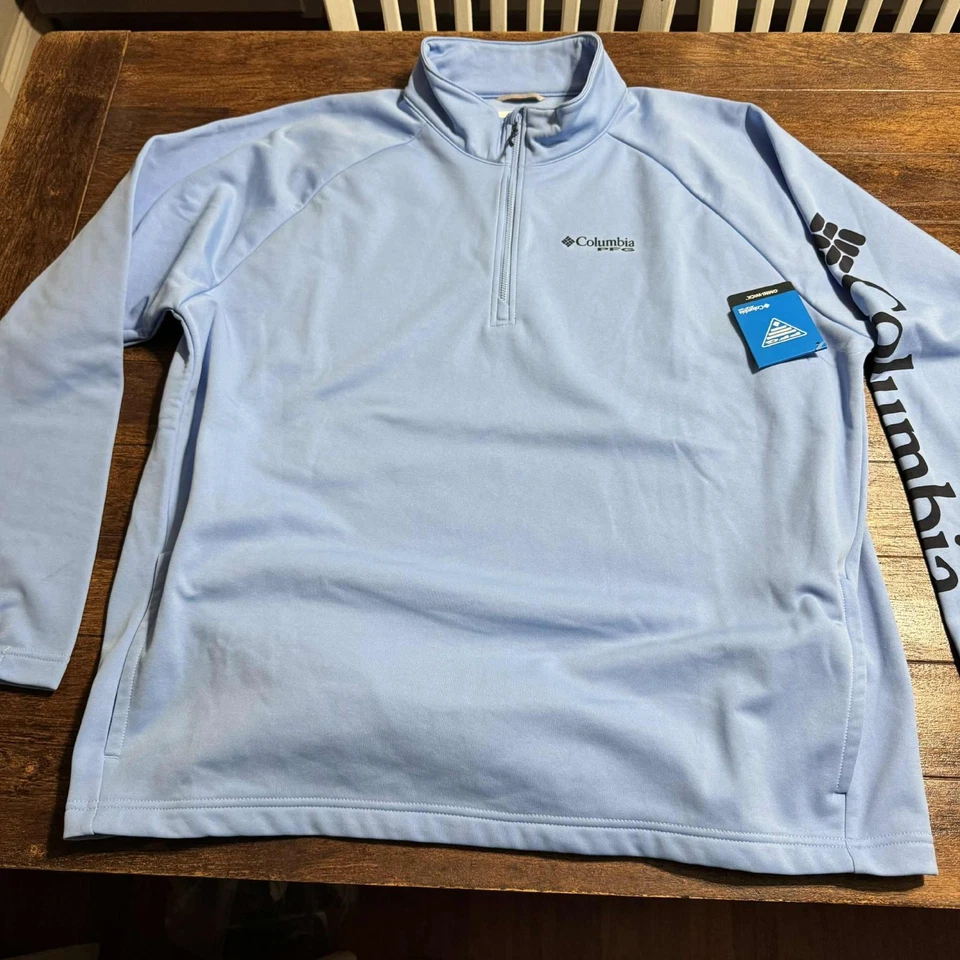 NEW Men's Columbia PFG Bay Point Shores Blue 1/4 Zip Pullover Size XXL MSRP $55 - Image 2 of 4