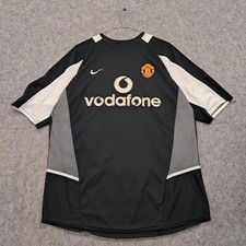 Vintage Manchester United Football Shirt Mens XL 2002 2004 Nike Black Away Retro