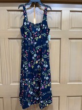 NWT Women’s Old Navy Fit And Flare Sleeveless Linen Midi Dress Fruits U pick