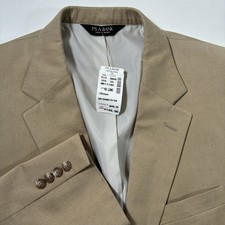NEW JOS A BANK Blazer 42L Beige Sport Coat British Cotton Wool Blend READ