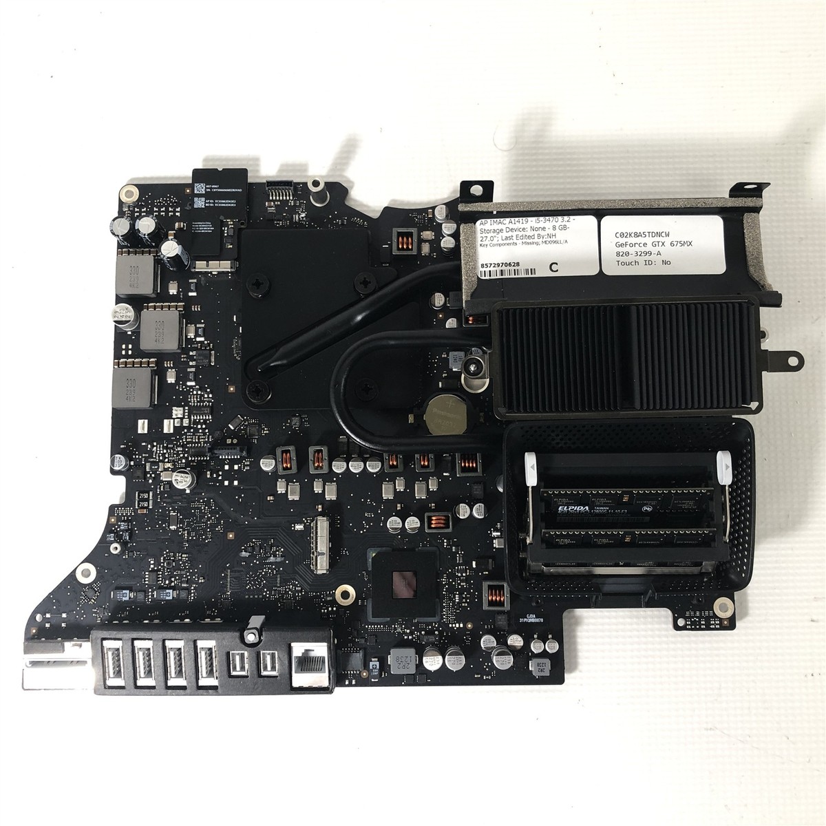 Apple iMac A1419 27 Late 2012 Logic Board Motherboard 1gb
