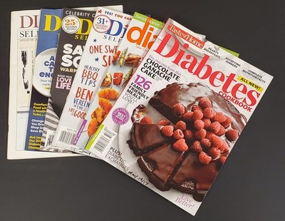 Lot of 6 Diabetes Magazines 2017 - Savory Soups, Shortcake, Chocolate Cake, BBQ