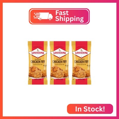 Louisiana Seasoned Chicken Fry Batter 9 oz (Pack of 3) - Crispy Southern Coating