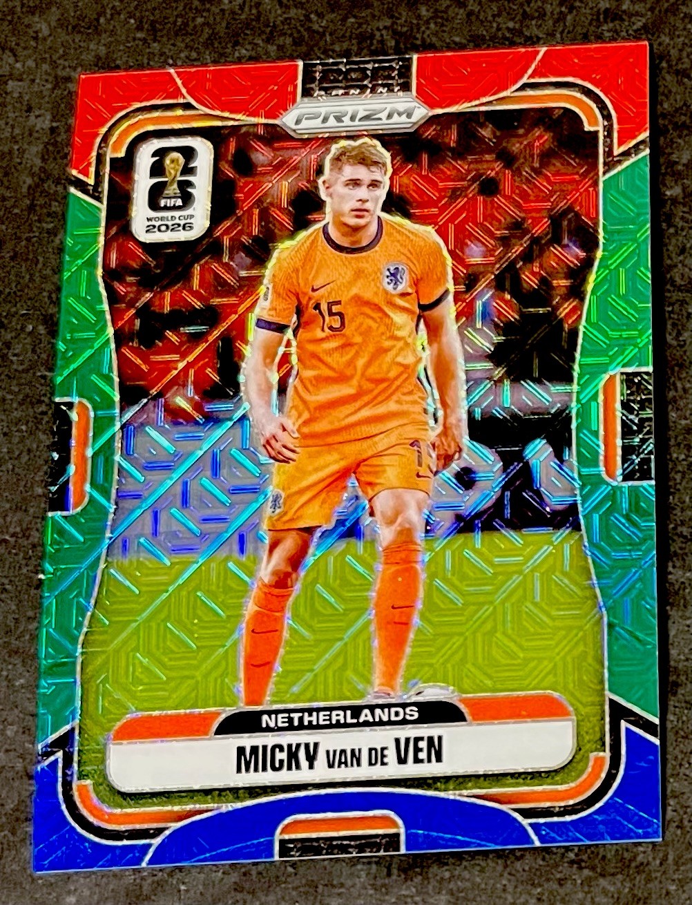 2026 Panini Prizm FIFA World Cup RED GREEN BLUE  Micky van de Ven RGB Mojo #316