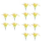 12 pcs  Home Decorative Simulated 7 Forks Wheat Ear Paddy Adornment (Yellow)