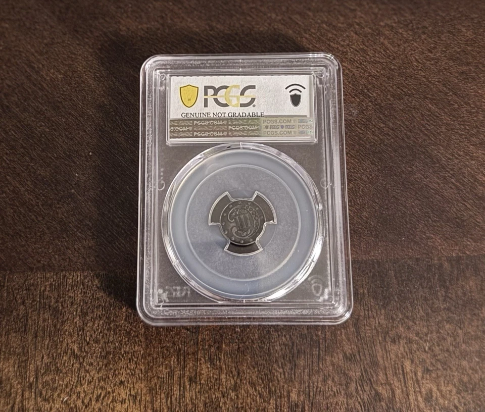 1861 THREE CENT SILVER XF-damaged - Image 2 of 2