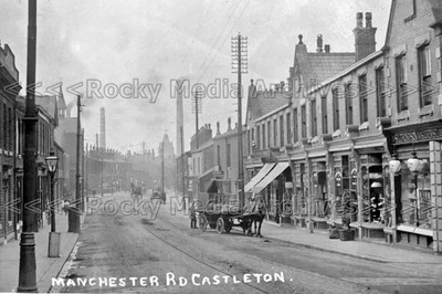 dqq-41 Horse & Cart, Manchester Road, Castleton near Rochdale, Lanc's. Foto