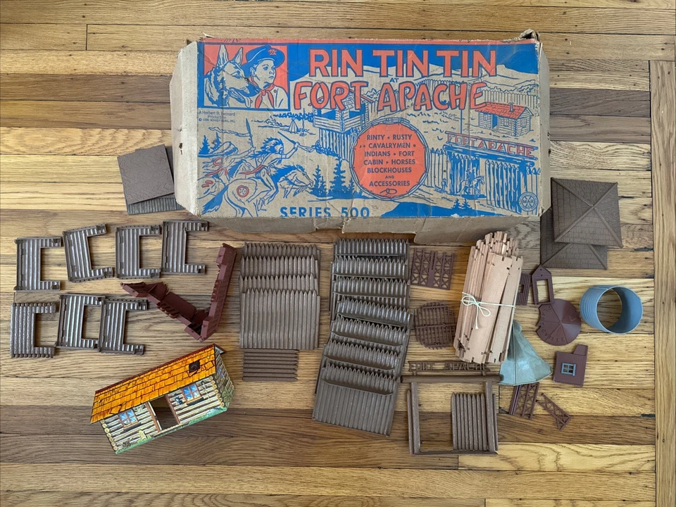 Marx Rin Tin Tin Fort Apache playset series 500 3657 w/ Original Box - 1956 VTG - Image 2 of 4