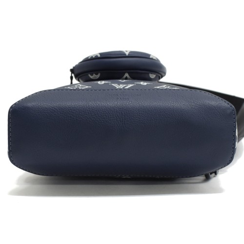 LOUIS VUITTON Monogram Shadow Duo Slingbag M24751 Shoulder Bag Navy Blue T00Q - Picture 4 of 9