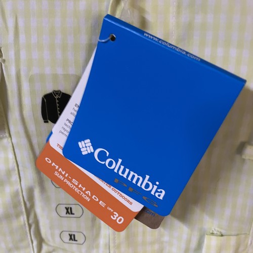 Columbia Mens Super Bonehead PFG Vented Fishing Shirt XL NWT Neon Green Check FS - Picture 6 of 10