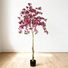 6FT Artificial Bougainvillea Tree with Black Plastic Pot for Indoor Home Decor