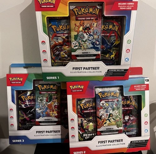 Pokémon TCG First Partner Illustration Collection Series 1-3 Pack Lot x3 (EN)
