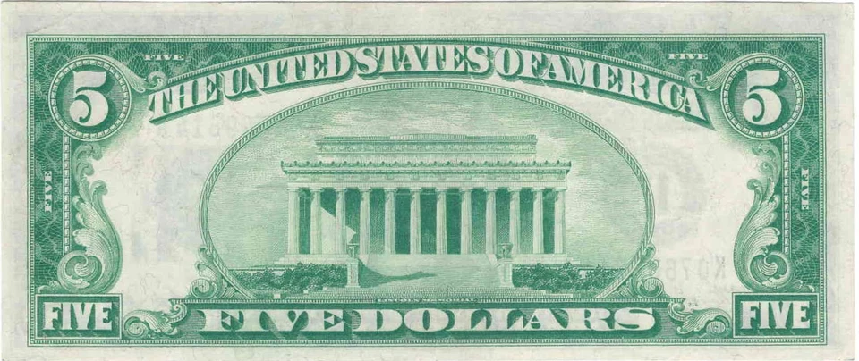 Nice XF+ 1928 A $5 Federal Reserve Note - Image 2 of 2