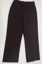 ST JOHN Collection Knit Pants High Waist Straight Leg Dark Brown Size 6