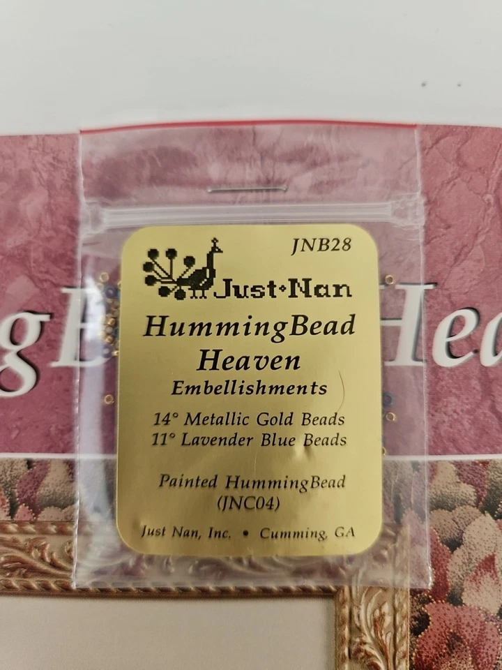 Just Nan HUMMINGBEAD HEAVEN Counted Cross Stitch Pattern JN055 & Embellishments - Image 4 of 4