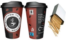 Kaffee Hartpapier + Deckel Coffee to go Becher 0,2l/0,3l Pappbecher Kaffeebecher
