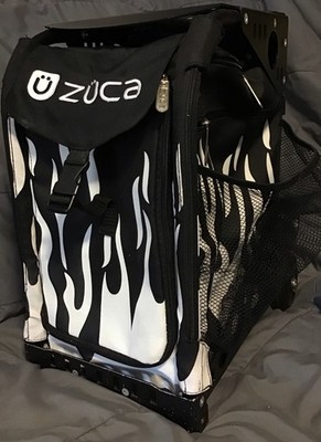 Zuca Sport Bag With Frame & Lighted Wheels White Flame Bag With Mesh 18 