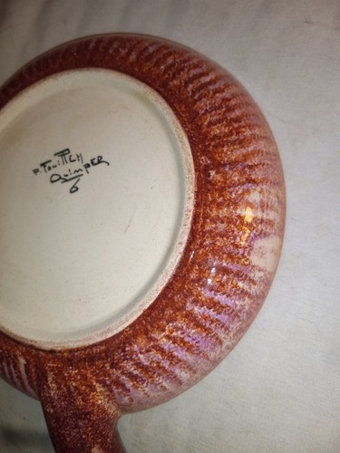 Rare Antique Quimper Wall Hanging Skillet , Artist Paul Fouillen C.1929 - Read - Picture 12 of 22