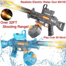 2PK Electric Water Gun Pistol M416 High Powered Squirt Gun for Adults Kids