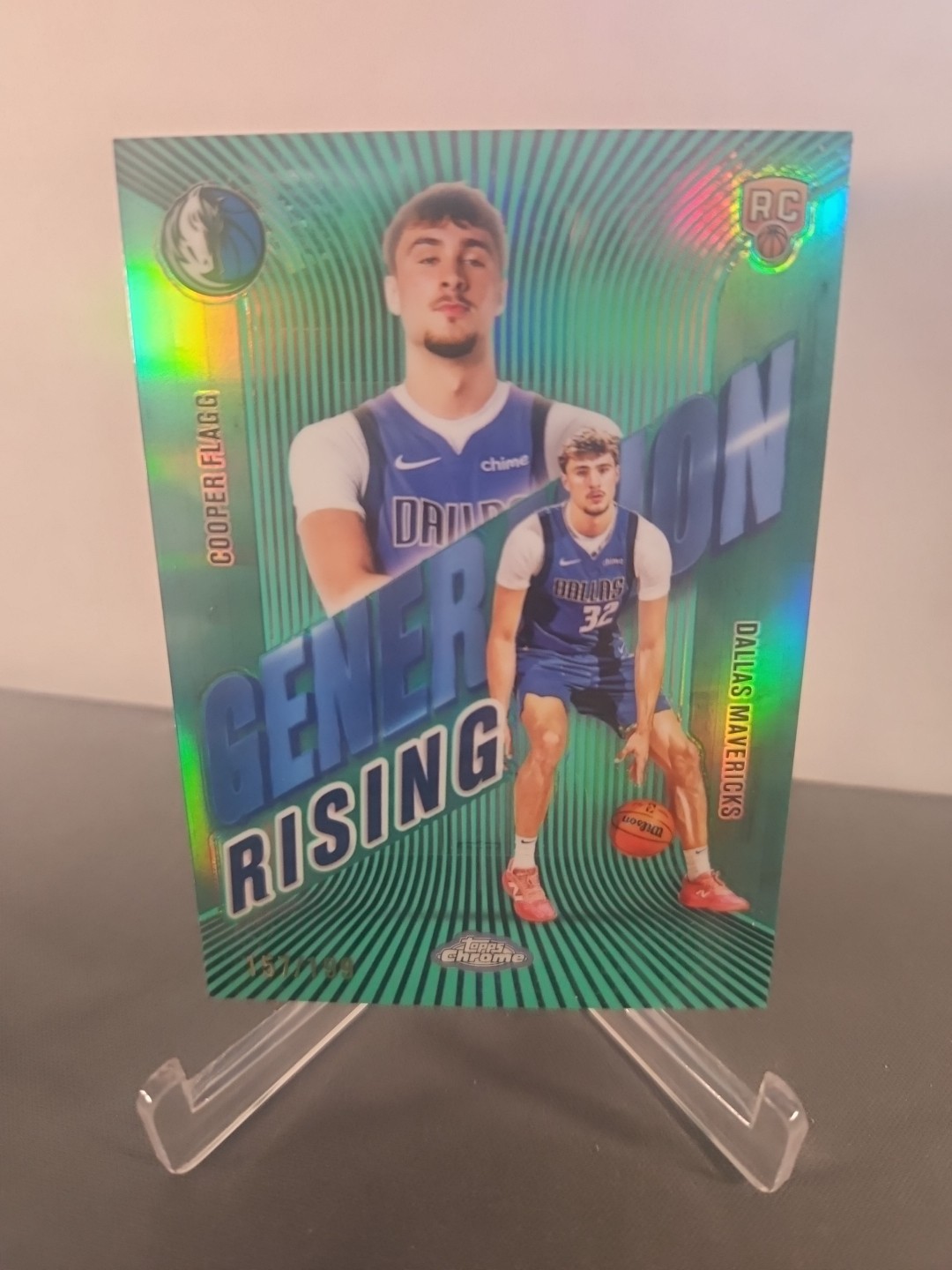 2025-26 Topps Chrome Cooper Flagg #GR-1 Aqua Refractor Generation Rising RC /199