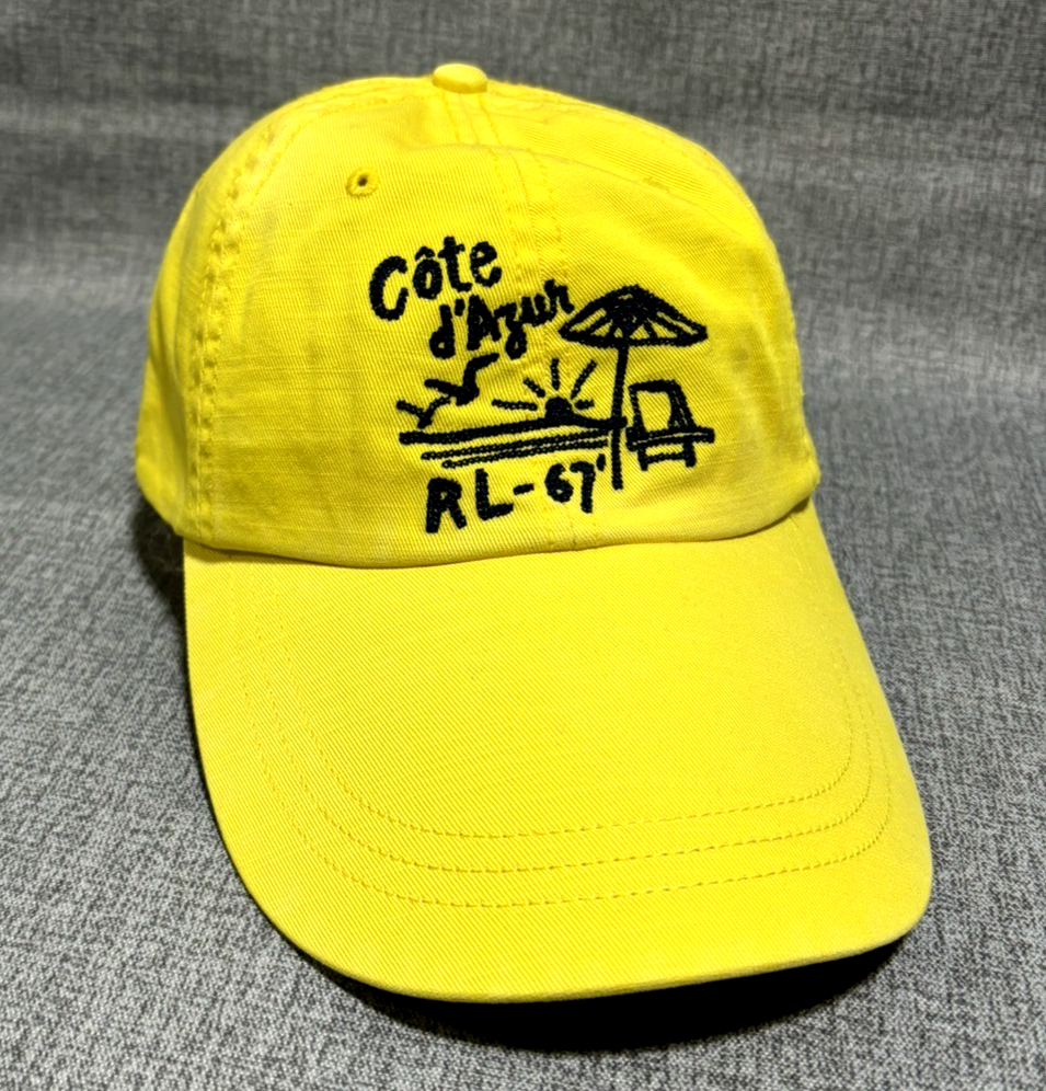 NWT Polo Ralph Lauren COTE d'AZUR HAT Lthr Strapback LONG BRIM Cap