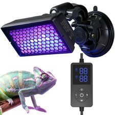 Adjustable UVB Reptile Light, UVB 1.0-10.0 Dimmable LED, Inside-Tank Suction ...