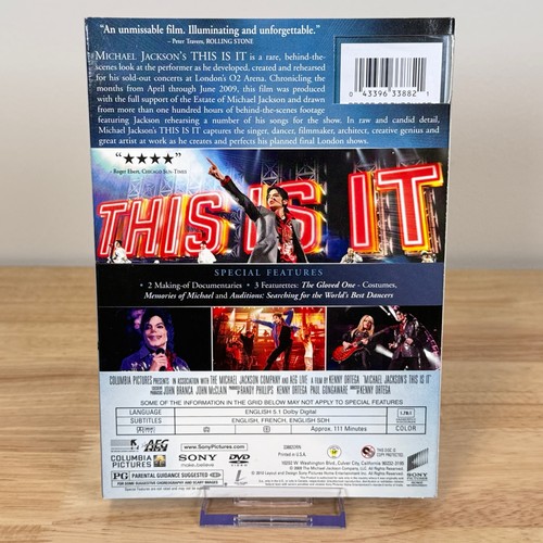 Michael Jackson's this Is It (DVD, 2009) w/ Slipcover – Brand New Sealed Free 📦 - Picture 3 of 6
